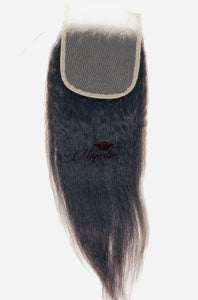 Natural Kinky Straight Lace Closure 4 by 4